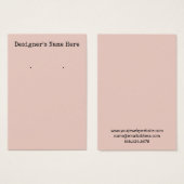 Einfache minimale Blush-Ohrring-Display-Karten (Vorne & Hinten)