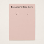 Einfache minimale Blush-Ohrring-Display-Karten (Vorderseite)