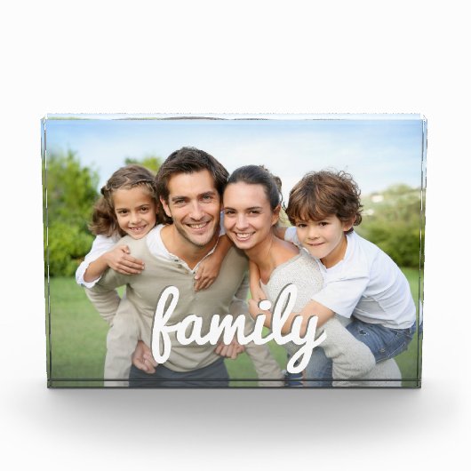 Einfache minimale Chic Elegante Script Custom Fami Fotoblock (Vorderseite)