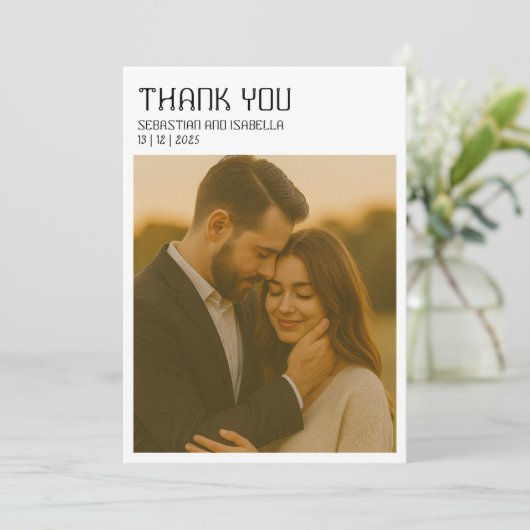 Einfache minimale Dankeschön-Karte Dankeskarte (Stehend Vorderseite)