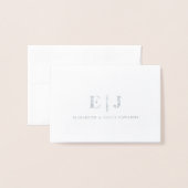 Einfache Minimale Doppelinitials Monogramm Folienkarte (Vorderseite mit Umschlag)