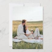 Einfache Minimale Elegante Hochzeitkarte Save the  Einladung (Rückseite)