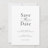 Einfache Minimale Elegante Hochzeitkarte Save the  Einladung (Vorderseite)