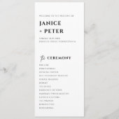Einfache Minimale Elegante Hochzeitszeremonie Programm (Vorderseite)