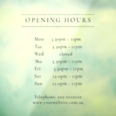 Einfache minimale Elegante Schwarze Öffnungszeiten Fensteraufkleber (Blatt 3)