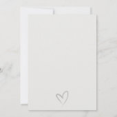 Einfache Minimale Elegante Script Schwarz-weiße Ho Einladung (Rückseite)