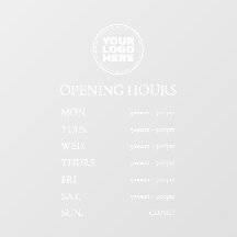 Einfache minimale Elegante Weiße Öffnungszeiten