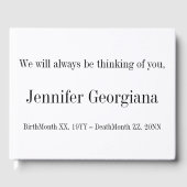 Einfache, minimale Erinnerungen Gästebuch (Vorderseite)