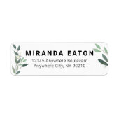 Einfache Minimale Eukalyptus Grüne Rücksendeadress (Vorne)