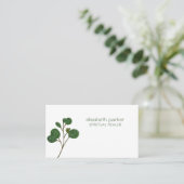 Einfache minimale Eukalyptustherapie Visitenkarte (Stehend Vorderseite)