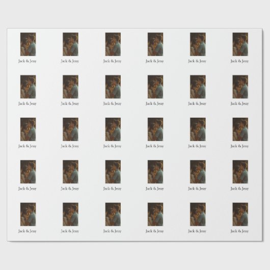 Einfache, minimale Farbkombination Foto-Text Geschenkpapier (Flach)