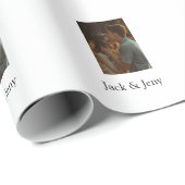 Einfache, minimale Farbkombination Foto-Text Geschenkpapier (Rolleneckpunkt)