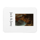 Einfache, minimale Farbkombination Foto-Text Magnet (Horizontal)