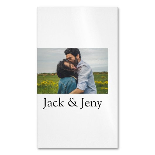 Einfache, minimale Farbkombination Foto-Text  Magnetische Visitenkarte (Vorderseite Vertikal)