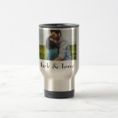 Einfache, minimale Farbkombination Foto-Text  Reisebecher (Mittel)