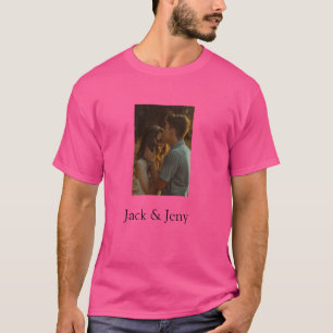 Einfache, minimale Farbkombination Foto-Text T-Shirt