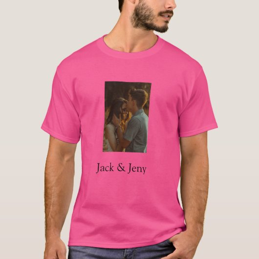 Einfache, minimale Farbkombination Foto-Text T-Shirt (Vorderseite)