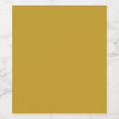 einfache minimale feste Farbe custom Senf golden Weinetikett (Einzelnes Label)