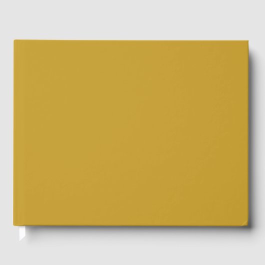 einfache minimale feste Farbe custom Senfgold Gästebuch (Vorderseite)