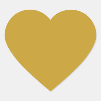 einfache minimale feste Farbe custom Senfgold  Herz-Aufkleber