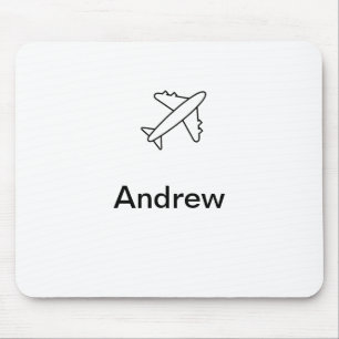 Einfache minimale Flugreise fügen Sie Ihren Namen Mousepad