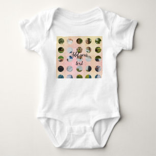 einfache minimale Foto-Collage mit Ihrem Namen Tex Baby Strampler