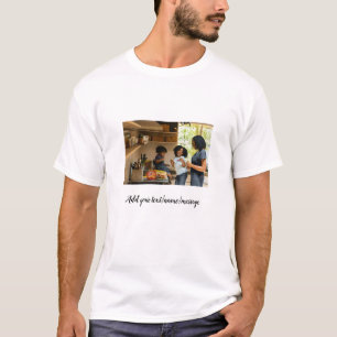 einfache minimale Foto-Collage Name Familie Mama T-Shirt