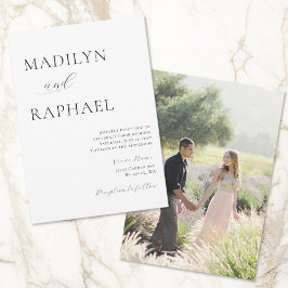 Einfache Minimale Foto-Hochzeit Einladung