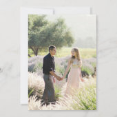 Einfache Minimale Foto-Hochzeit Einladung (Rückseite)