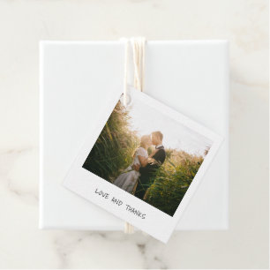 Einfache Minimale Foto Moderne Hochzeit Geschenkanhänger
