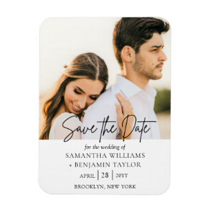 Einfache Minimale Foto Save-the-Date-Magnete Magnet