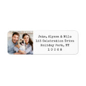 Einfache minimale Foto Schwarz-Weiß-Rücksendeadres (Vorne)