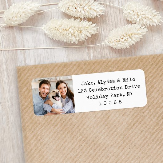 Einfache minimale Foto Schwarz-Weiß-Rücksendeadres