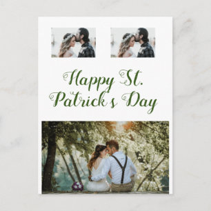 Einfache minimale Fotocollage frohen St. Patrick's Postkarte