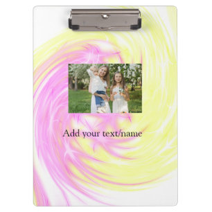 Einfache minimale gelbe rosa funkelnde Foto-Glitte Klemmbrett