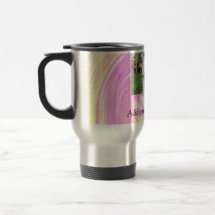 Einfache minimale gelbe rosa funkelnde Foto-Glitte Reisebecher