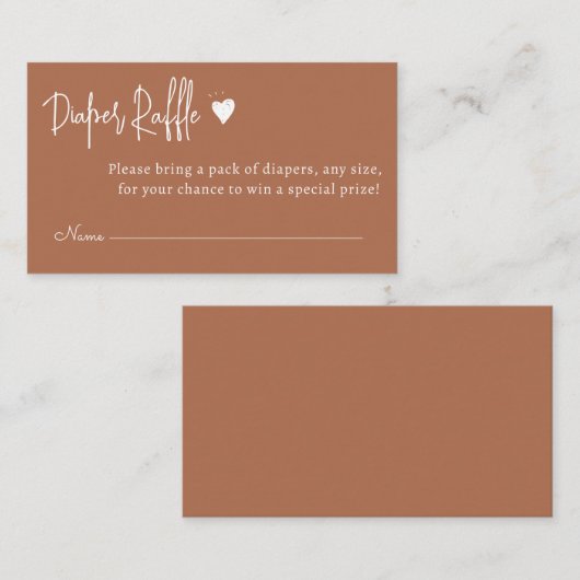 Einfache minimale geschlechtsneutrale Windel Begleitkarte (Vorne/Hinten)