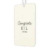 Einfache minimale Glückwünsche fügen dem Monogramm Autolufterfrischer (Links)