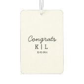 Einfache minimale Glückwünsche fügen dem Monogramm Autolufterfrischer (Rückseite)