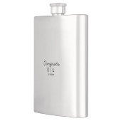Einfache minimale Glückwünsche fügen dem Monogramm Flachmann (Links)