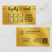 Einfache minimale Gold-Add-On QR-Code Treuekarte (Vorne/Hinten)