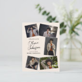 Einfache minimale Graduate Beige 6 Foto Ankündigun Postkarte (Stehend Vorderseite)