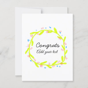 Einfache minimale Gratulation Abschlusskollektion  Postkarte