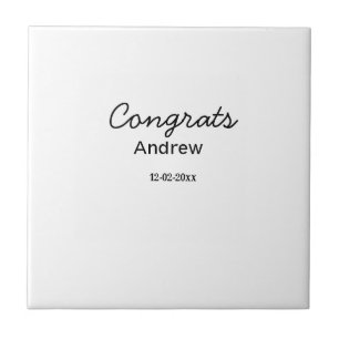 Einfache minimale Gratulation hinzufügen Name Datu Fliese