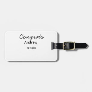 Einfache minimale Gratulation hinzufügen Name Datu Gepäckanhänger