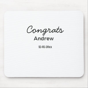 Einfache minimale Gratulation hinzufügen Name Datu Mousepad