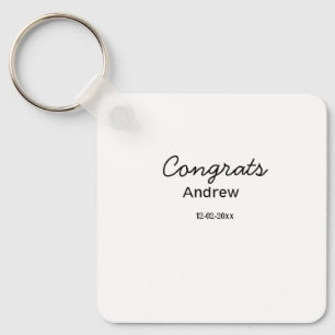 Einfache minimale Gratulation hinzufügen Name Datu Schlüsselanhänger