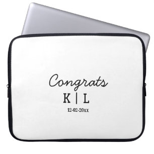 Einfache minimale Gratulation mit Buchstaben Monog Laptopschutzhülle