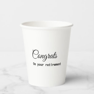 Einfache minimale Gratulation Renteneintritt Name Pappbecher