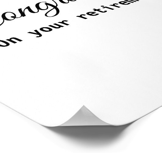 Einfache minimale Gratulationen Pensionierung hinz Poster (Ecke)